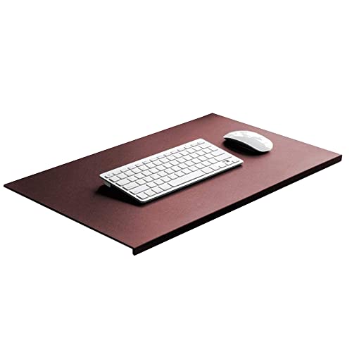 Soft PU Leather Desk Pad with Edge Protector, Smooth Mouse Pad Extended Laptop Desk Mat Large Desk Blotter Pad, Waterproof Desk Protector Mat for Office and Home,150x60cm,Wine Red
