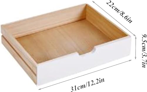 HSTBLEOO Multi-Layer Drawer Storage Box, Solid Wood Flat File Cabinet, A4 Treatment Storage Cabinet For Home Desktop Office(B,2 layers)