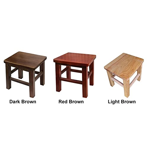 PADZEQ Step Ladder Solid Chair Bathroom Small Wooden Stool Living Room Bedroom Adults Stable with Foot Pad Balcony Indoor