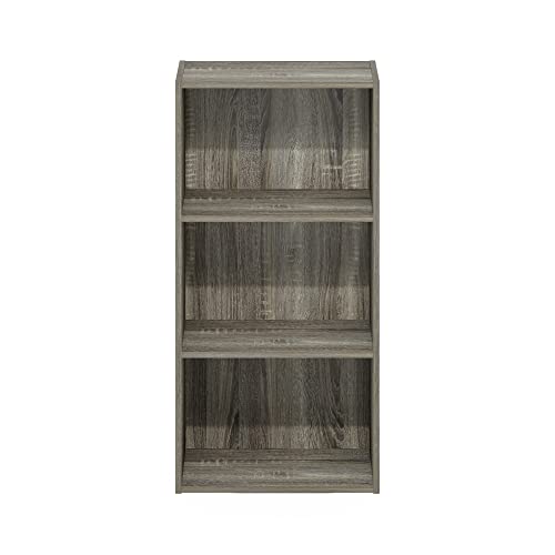 Furinno LUDER 3-Tier Book Shelf, Open Shelves Bookshelf, French Oak