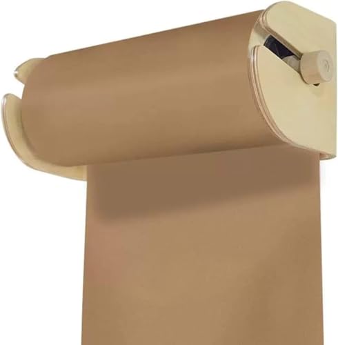 LNNW Kraft Paper Dispenser Office Kraft Paper Dispenser, Wood Frame, Wall-Mounted Paper Roll Holder for Work Note/to-Do Lists/Kids Drawing/Cafe Decorative Message Boards for Wall(Style 1)