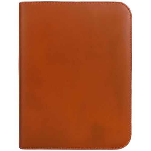 OLDE YORK Leather Padfolio — Leather Binder Portfolio for Men, Padfolio for Men & Women — 100% Authentic Top-Grain Leather (Light Brown)