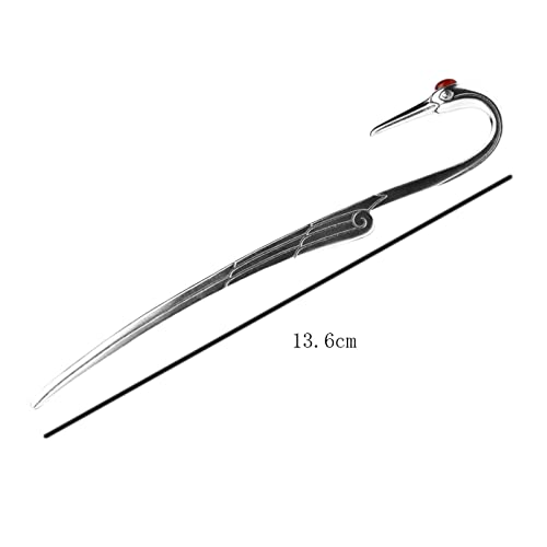 SUNESA Bookmark Sterling Silver Agate Red Crowned Crane Bookmark for Business Gifts for Teachers and Friends 13.6cm Metal Bookmark