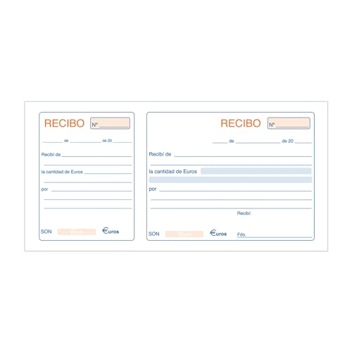 Dohe - Pack of 10 Payment Receipts - Documents for delivery, payments, Collections or Rent - 100 Sheets - Size: 21x10cm - Office Supplies