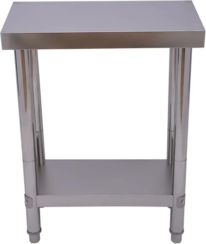 Stainless Steel Table for Prep & Work, Commercial Heavy Duty Food Prep Worktable with Undershelf for Restaurant, Home and Hotel