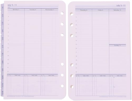 Franklin Planner 86935 Universal Weekly Refill, 12 Month Edition, Starts January 2027, Compact