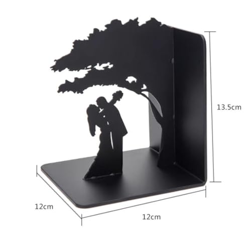 Book Organizer Heavy Duty Metal Bookends Office Desktop Home Supplies Bookshelf for Lovers Book Ends
