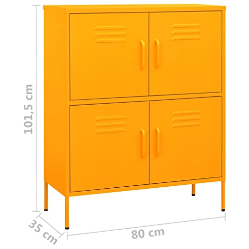 ZQQLVOO 【Priority Shipping】 Metal Lockers, Storage Boxes, Shoes and Composite Steel Lockers with Card Slots for Office, Home, Bank, School, Gym Storage Cabinet Mustard Yellow 31.5"x13.8"x40" Steel