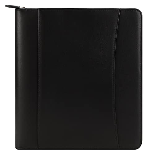 FranklinCovey - FC Signature Ring-Bound Binder for FranklinCovey Planners | Nappa Leather - Zipper Binder (Monarch, Black)