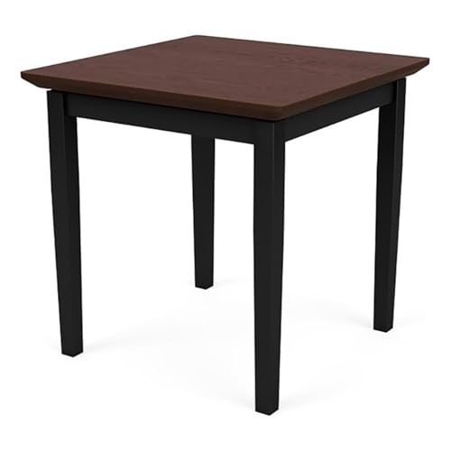 Lesro Amherst Steel Reception Waiting Room 20" End Table/Black Steel/Walnut
