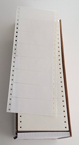 Linco White Pinfed Continuous, Pressure-Sensitive Labels, 4 x 7/16 , Box of 10,000