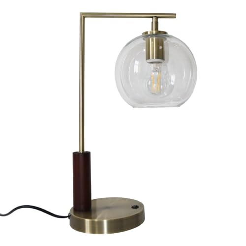 KCSWKJ Modern Classic Desk Lamp Villa Living Room Bedroom Study Decorative Original Design European Table Light, Easy Assembly Table Lamp for Sale, Wander Right Angle Glass Table Lamp - Bronze 110V