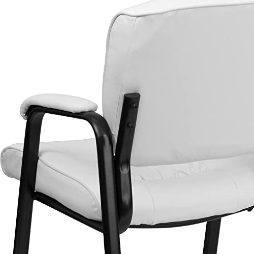 Flash Furniture LeatherSoft Reception Chair, White/Black