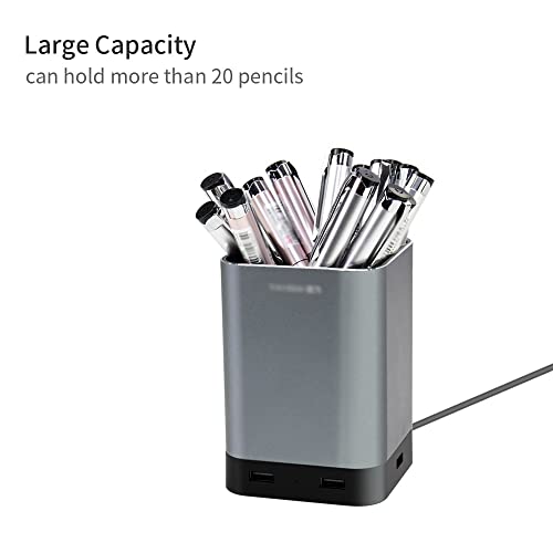TEDILUVI Aluminum Pen Pencil Holder with 4 2.0 and Sturdy for Office and Home