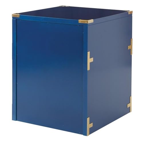 Pemberly Row 2 Drawer File Cabinet, 19.25"W x 20.38"D x 24"H, Solid Wood with Metal Hardware, Lapis Blue Finish, Fully Assembled, Classic Campaign Style Office Storage for Letter and Legal Size Files