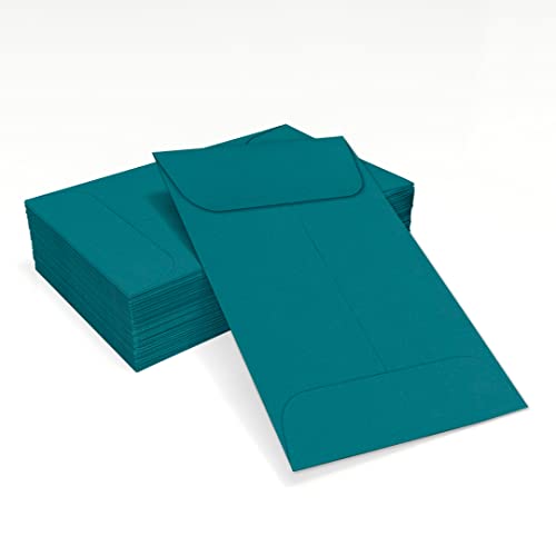 LUXPaper #1 Coin Envelopes | 2 1/4" x 3 1/2" | Teal | 80lb. Text | 1,000 Qty