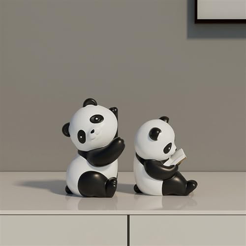 Book Organizer Panda Book Ends Decorative Resin Bookends 1 Pair - for Shelves Sturdy Stop for Home Office School