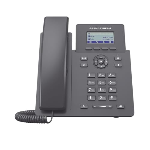 Grandstream GRP2601P IP Phone | 2 Lines, 2 SIP Accounts | 2.4-Inch LCD Display | Dual-Port Gigabit Ethernet with Integrated PoE | Power Adapter Not Included