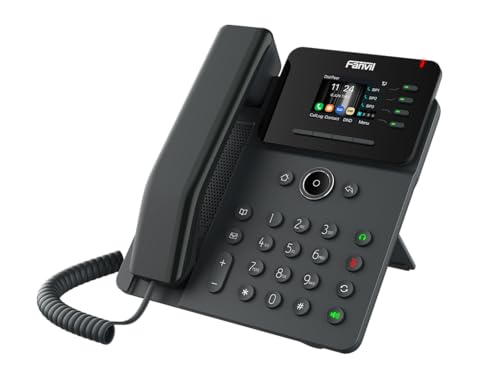 Fanvil V61W VoIP Phone, Wi-Fi 6, 4 SIP Lines, 2.4-Inch Color Display, Dual Gigabit PoE, Power Adapter Not Included
