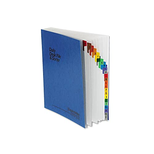 Pendaflex A-Z Expanding Desk File, Letter Size, Blue Pressboard Cover (11015)