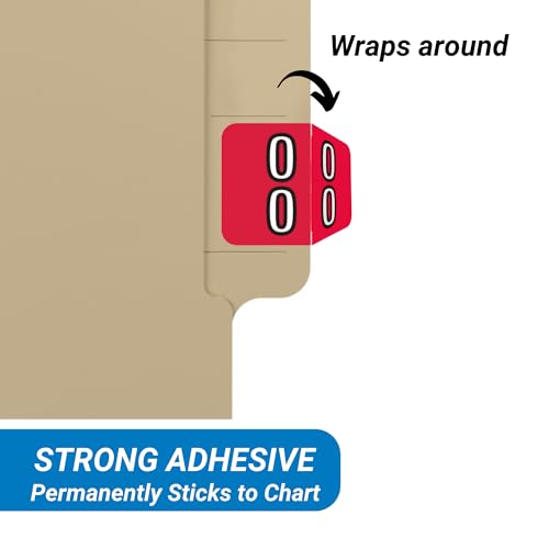 Doctor Stuff - File Folder Labels, Terminal Digit Filing, Consecutive Double Digit Numbers 00-99, Barkley FDBKM Match - BADM Series Chart Stickers, 1" x 1-1/2", 1 Each of 10 Rolls, 500/Roll