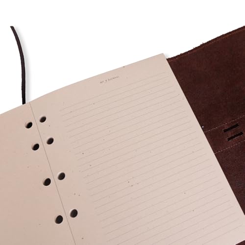 Col. Littleton Full-Grain Leather Ruled Journal | Refillable | Handcrafted in Lynnville, TN USA with imported hardware | Brown
