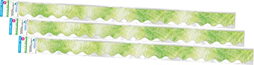 Barker Creek Double-Sided Scalloped Border 3-Pack, Lime Tie-Dye, Decorate Galore with 117' of Scalloped Border, Coordinating Designs Printed On Both Sides for Twice The Value, 2.25" x 117' (4334)