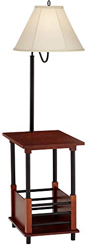 Regency Hill Marville 55" Tall Mission Style Floor Lamp with End Table