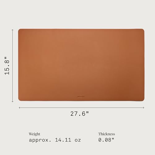 Nordweg Desk Pad Workplace NWA07 – Premium Leather Desk Mat with Smooth Surface for Mouse, Keyboard & Notebook (Caramel)