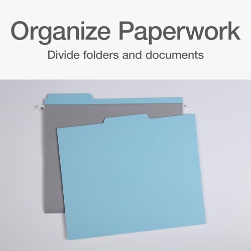 Pendaflex PN203 Blank Tab File Guides, 25 pt. Blue Pressboard, 1/3 Cut, Letter Size, 100/box