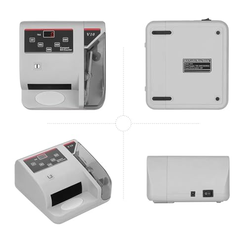 Qiokoith Portable Mini Money Counter – Universal Banknote Counting and Counterfeit Detection Machine (Magnetic, and Watermark Detection)