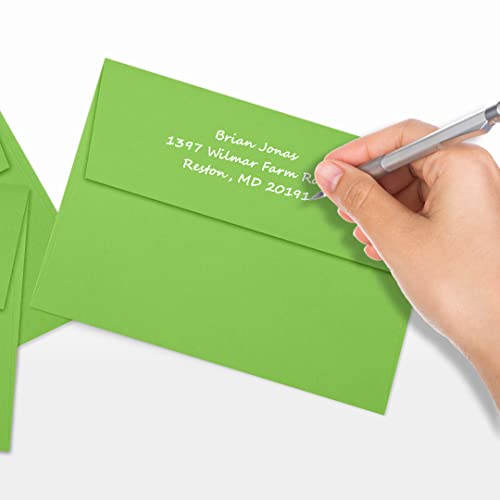 LUXPaper A7 Invitation Envelopes | Peel & Press | 5 1/4" x 7 1/4" | Limelight Green | 80lb. Text | 500 Qty