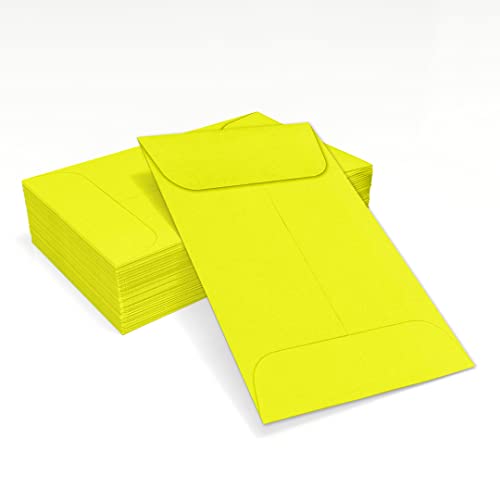 LUXPaper #1 Coin Envelopes | 2 1/4" x 3 1/2" | Citrus Yellow | 80lb. Text | 1,000 Qty