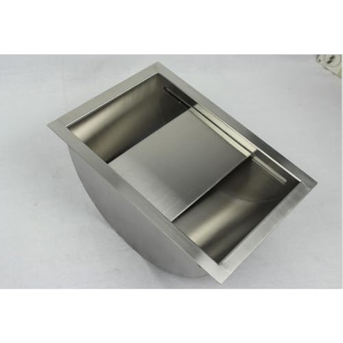 Transaction Tray,Ticketing Windows.Drop-in Deal Tray, 304 Stainless Steel Cash Register Tray Brushed Finish for Bank, Hospital, Gas Stations, Cash Register Window, Ticket Window (Silver), B(B)