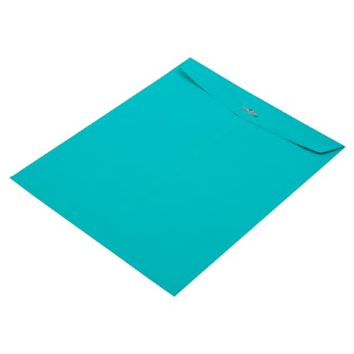 JAM PAPER 10 x 13 Open End Catalog Colored Envelopes with Clasp Closure - Sea Blue Recycled - Bulk 500/Box