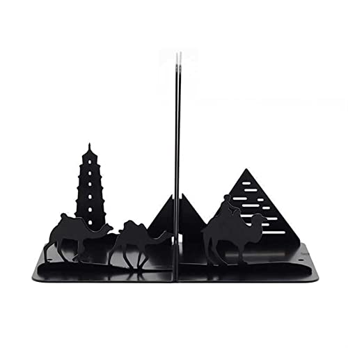 SUNESA Bookends Bookends Decorative Book Ends Metal Black Heavy Duty Bookend Studious Reading Book End Bookshelf Decor for Bedroom Office School Book Display Desktop Organizer Book Holder (Color : E)