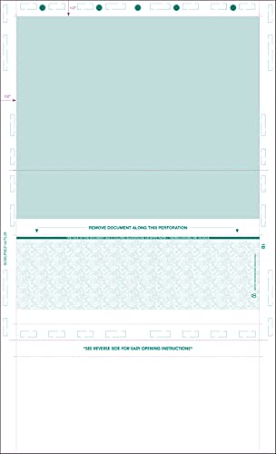 Pressure Seal Checks - EZ Fold, Teal (2,000 Sheets) (8.5" X 14") 28# - Check Stock, Laser Check Stock, (1 Check Per Sheet).