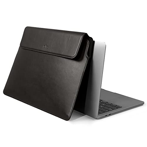 Alto Laptop Sleeve Case for MacBook Air and Pro Retina, Protective Italian Leather Case Designed for MacBook Air and Pro Retina 13inch 13.3 inch 14 inch (Raven Black)