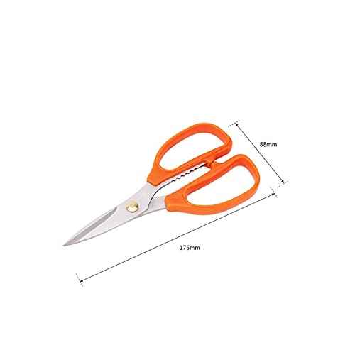 Craft Scissors Sturdy Sharp Scissors, for Office Home Household Sewing Fabric School Supplies,Size: 175 * 88mm (Color : Orange) (Yellow)
