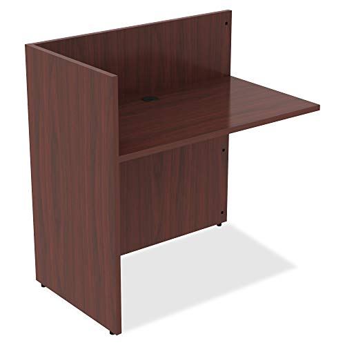 Lorell 59627 Essentials Reception Desk, Mahogany Laminate