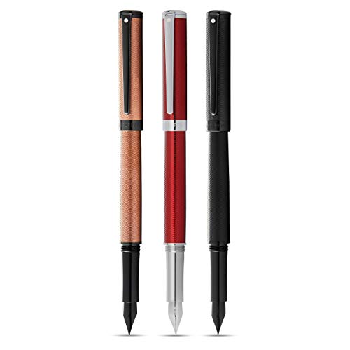 Sheaffer Intensity Engraved Matte Black PVD w/Polished Black Appointments and Medium Nib Fountain Pen (E0924453)