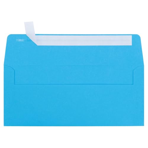 LUXPaper #10 Business Envelopes | Peel & Press | 4 1/8" x 9 1/2" | Bright Blue | 60lb. Text | 250 Qty