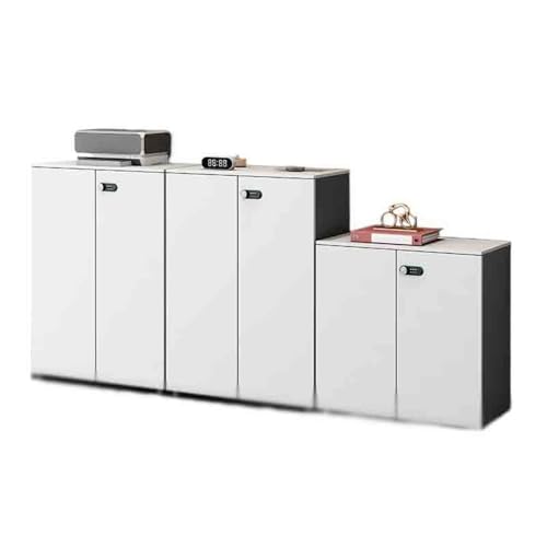 DINBOZ26X File Cabinet/Printer Stand Black and White Combination Cabinet Wooden Short Filing with Lock Office Data Sundry Storage Filing Cabinet for Home Office