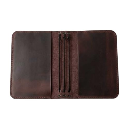 A6 Genuine Leather Journal Cover - Customizable Notebook Case Organizer - Handmade with Full Grain Leather - Multiple Color Options Available - Secure Fit for A6 Planners - Brown