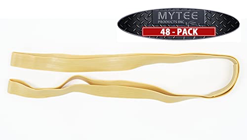 Mytee Products Small Moving Rubber Bands (48 Pack) - 25" Unstretched - 50" Fully Stretched - Yellow Rubber Mover Bands for Pallets, Moving Blankets, Moving Supplies, Boxes, Furniture, TV Bed Dresser