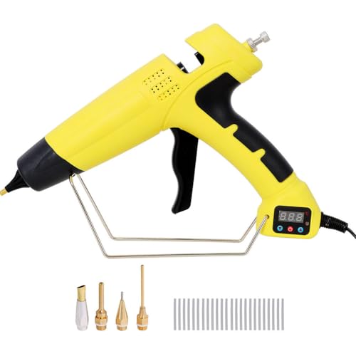 LMAOSS 550W Industrial Hot Glue Gun Kit with Digital Temperature Display, 4 Copper Nozzles & 24 Glue Sticks, Heavy Duty Full Size Hot Melt Glue Gun for Crafts, DIY, Home Repair & Woodworking