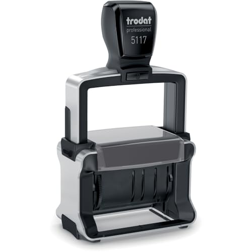 Trodat Professional 12 Phrase Dater Self-Inking Stamp, 2 1/4 x 3/8, Black