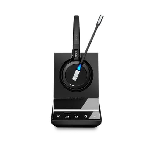 Sennheiser SDW 5015 (506592) Single-Sided Wireless DECT Super Wideband Headset for Desk Phone & Softphone/PC Connection Dual Microphone Ultra Noise-Canceling, Black
