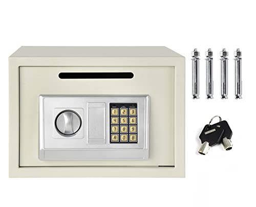 TBLOTYD Home Safe Cash Safety Box Waterproof Wall Mounted Money Deposit Box with Lock Key Home Use Safety Box/35X25X25Cm，35X25X25Cm(16L) White