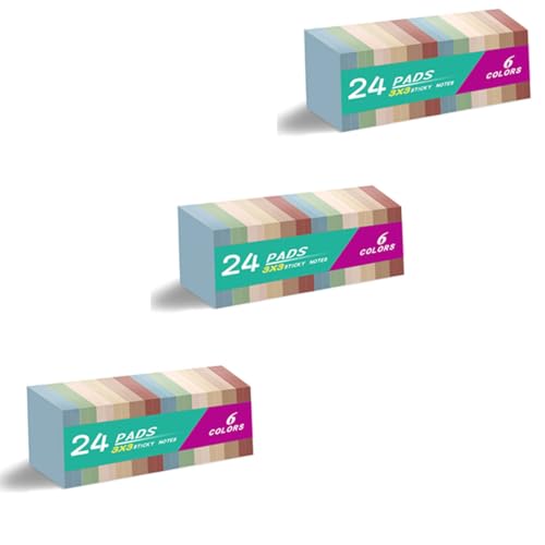 (72 Pads) Sticky Notes 3x3 inch, Self-Stick Pads Vintage Colors Sticky Note